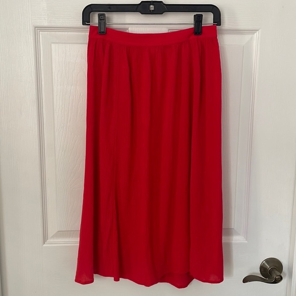Abercrombie & Fitch Skirts Abercrombie Fitch Red Midi Skirt Poshmark